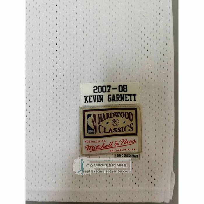 Camiseta Boston Celtics Kevin Garnett NO 5 Mitchell & Ness 2007-08 Blanco
